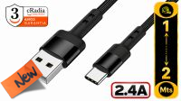 CR 2800 : Cabo cRadia USB 3.1- C macho - USB 2.0 A macho max. 2.4Amp preto (1 m)