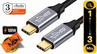 Cable cRadia USB-C - C M/M Gen2 3.2 100W - 20Gbps 4K 60hz blindado