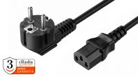 Cable de alimentación cRadia Schuko Macho - SFO IEC C13 Negro