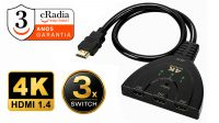 Switch Cradia HDMI 3xInput-1xOutput v1.3b 4k e cabo preto
