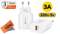 CR 8600 : Carregador universal 1x USB QC 3.0 máx. 18W (Branco)