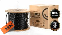 Bobine cabo exterior cRadia FTP Cat.6 sólido gel CU AWG24 preta 305m