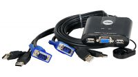 Conmutador KVM mini USB 2 > 1 con mando. Resolución 2048 x 1536 / DDC2B