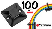 Suporte abraçadeira auto adesiva 25x25mm (100) preto