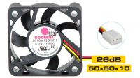Ventilador Coolmax DC 50x50x10 3 pinos negro
