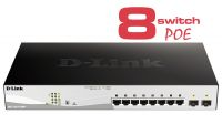 Switch 10 puertos PoE D-Link Web Smart 10/100/1000 Mbps mini GBIC con gestión