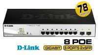 Switch D-Link DGS-1210-08P web smart gigabit 8 x+2xPoe c/2 combo/SFP