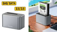 Docking station USB-C SAS Sata de 2.5 e 3.5" (máx 20TB) Gris