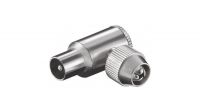 Conector coaxial plug metal macho 90º