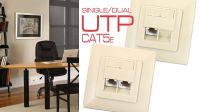Caja de embutir UTP DUAL+ inclinado Cat. 5E marfil