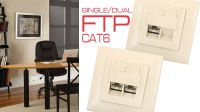 Caixa de embutir STP DUAL+ inclinado Cat. 6 marfim