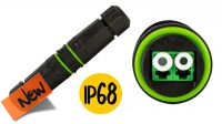 Conector união exterior para fibra óptica duplex LC/APC IP68