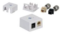 Caixa de superficie 2x RJ45 UTP Dual Cat.6 preto e marfim (Rosca)