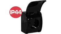 Caja superfície Schuko Hembra 16A IP44 Negro