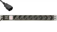 Régua 8 tomadas para rack 1U 10A preto SFO C14 3m