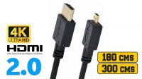 Cabo Micro HDMI V2.0 Goldplated para HDMI (1.8-3Mts) preto