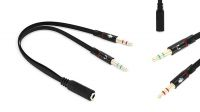 Cable adaptador mic/auricular Jack 3.5mm Hembra a 2 x Macho 0.2cm