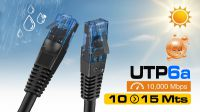 Cable de red U/UTP Cat.6A CU para exterior Negro