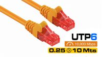 Cables de red UTP RJ45 Cat. 6 Certificado UL Naranja