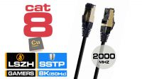 Cable de red Cat. 8 S-FTP CU AWG27/7 LSZH Negro
