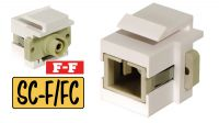 Adaptador SC F/FC F branco de painel