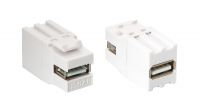 Adaptador USB 2.0 Tipo A F/F branco de painel