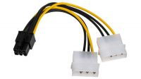 Cabo adaptador 2 x Molex a PCI-E 6 pinos