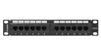 Panel Transferencia 12 Puertos 1U 10" Cat. 6 - Negro