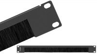 Painel frontal 19" para conduta de cabo com escova 1U preto