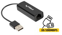 Adaptador USB 2.0 - 1 x RJ45 10/100MB -Negro