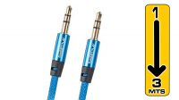 Cabo Premium  Mini-jack  3.5mm  M/M - 1MT- Azul