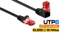 Cable de red angulado UTP Cat.6 Negro
