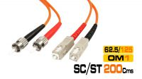 Cable fibra óptica duplex 62.5/125 SC/ST 2m