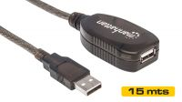 Cabo extensão USB 2.0 Activo preto 15m