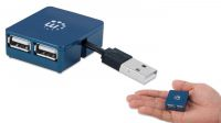 Hub USB 2.0 4p alimentação USB azul