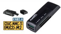Leitor Cartões NATEC Mini ANT 3 SDHC MMC M2 Micro SD USB 2.0 negro