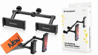 Suporte duplo encosto banco automóvel p/tablet e telemovél  4.7-11 " preto