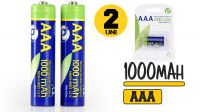 Pilhas Energenie recarregáveis Ni-MH AAA 1.2V 1000mAh (2)