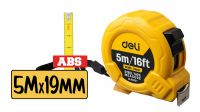 Cinta métrica amarilla de 5 m / 16 pies 19 mm. cuerpo amarillo