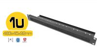 Painel frontal 19" para conduta cabos 1U com escova preto