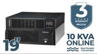 SAI PHASAK 10000VA Rack 19" Online Pro 2U+3U Senoidal Pura Doble Conversión SNMP ByPass