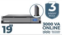 SAI PHASAK 3000VA Rack 19" 2U Online Senoidal Pura Doble Conversión APFC SNMP ByPass