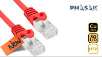 PHK 1952R : Cable de Red UTP Phasak Cat.6 CU Rojo (0.25 m)