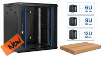 PHO 3506D : Rack mural Phasak desmontado Duplo Corpo 600x600 preto (6 U)