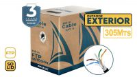 Bobina de cable para exteriores FTP Cat. 6 sólido PHASAK CCA AWG23 Negro