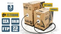 Bobine de cabo de exterior FTP Cat.6 sólido Phasak preto CCA AWG23