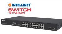 Switch 16 portas 10/100/1000 PoE+4Giga/2SFP Uplink IEEE 802.3at/af PoE+/PoE