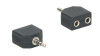 Adaptador audio estéreo Jack 3.5mm Macho a 2 x Jack 3.5mm Hembra Negro