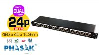 Painel de transferência FTP 19" Cat. 6A dual 24p 1U