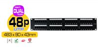 Painel de transferência UTP 19" Cat. 6A Dual 2U 48p.